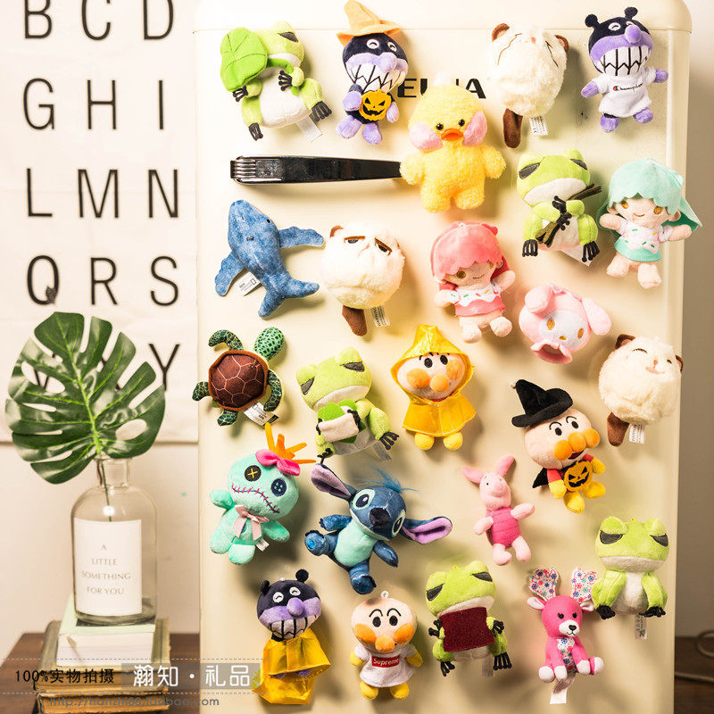 CREATIVE CARTOON ANIME PLUSH TOYS FRIDGE MAGNETS MAGNETS CUTE MAGNETIC STICKERS DOLL PENDANTS HOME DECORATIONS