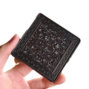 东非酸枝紫光檀茶杯垫双面祥云雕刻茶杯托高档礼品茶碟杯碟茶垫