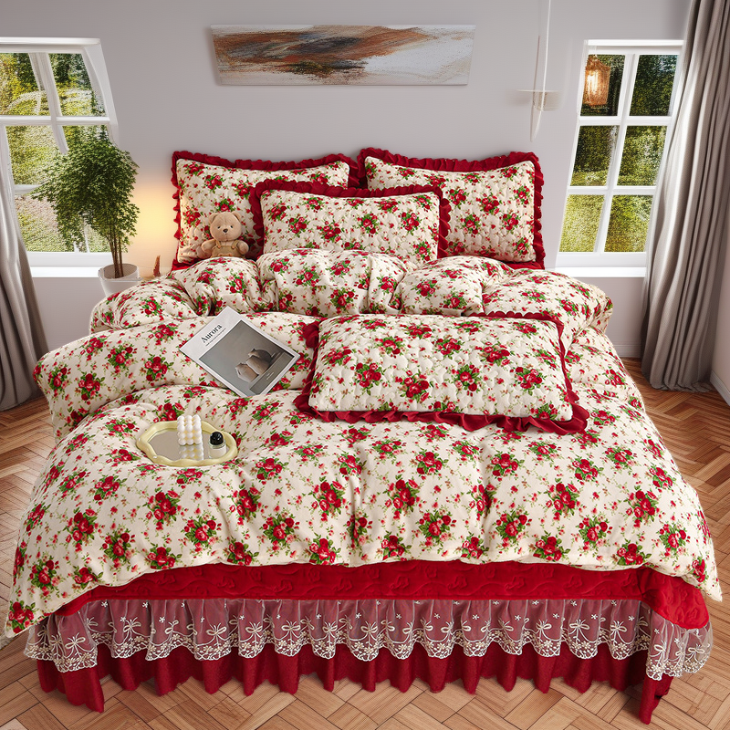 牛奶绒床上床盖四件套2025新款床品珊瑚绒夹棉毛绒冬季天加绒加厚,床上用品,床品套件/四件套/多件套,淘宝优惠券,粉丝福利购,淘宝优惠卷