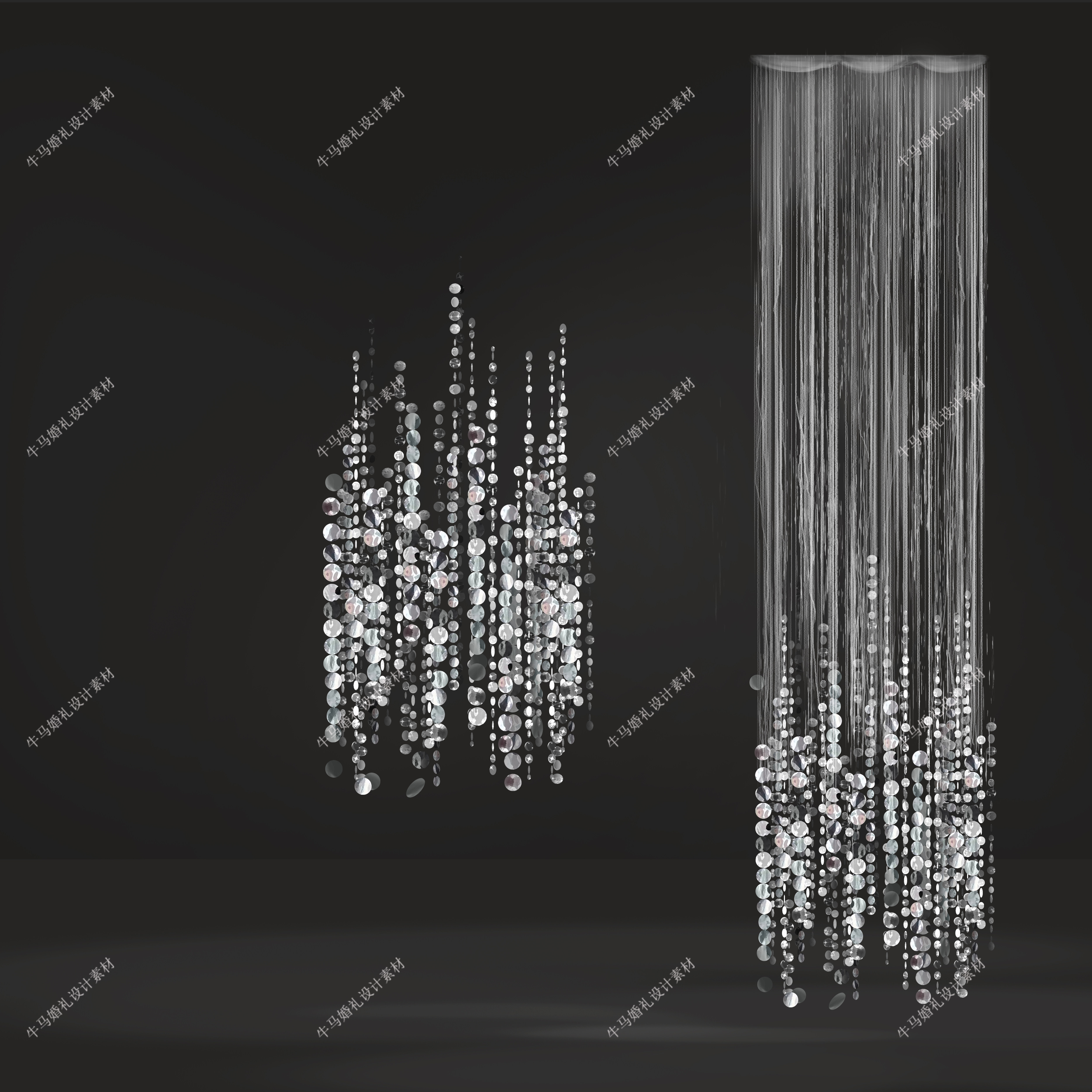 婚礼效果图欧式吊顶银色水晶亮片线帘psd分层设计素材,商务/设计服务,样图/效果图销售,淘宝优惠券,粉丝福利购,淘宝优惠卷