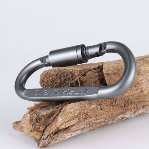 D型快挂 登山扣 带锁铝合金登山扣 快挂户外用品批发