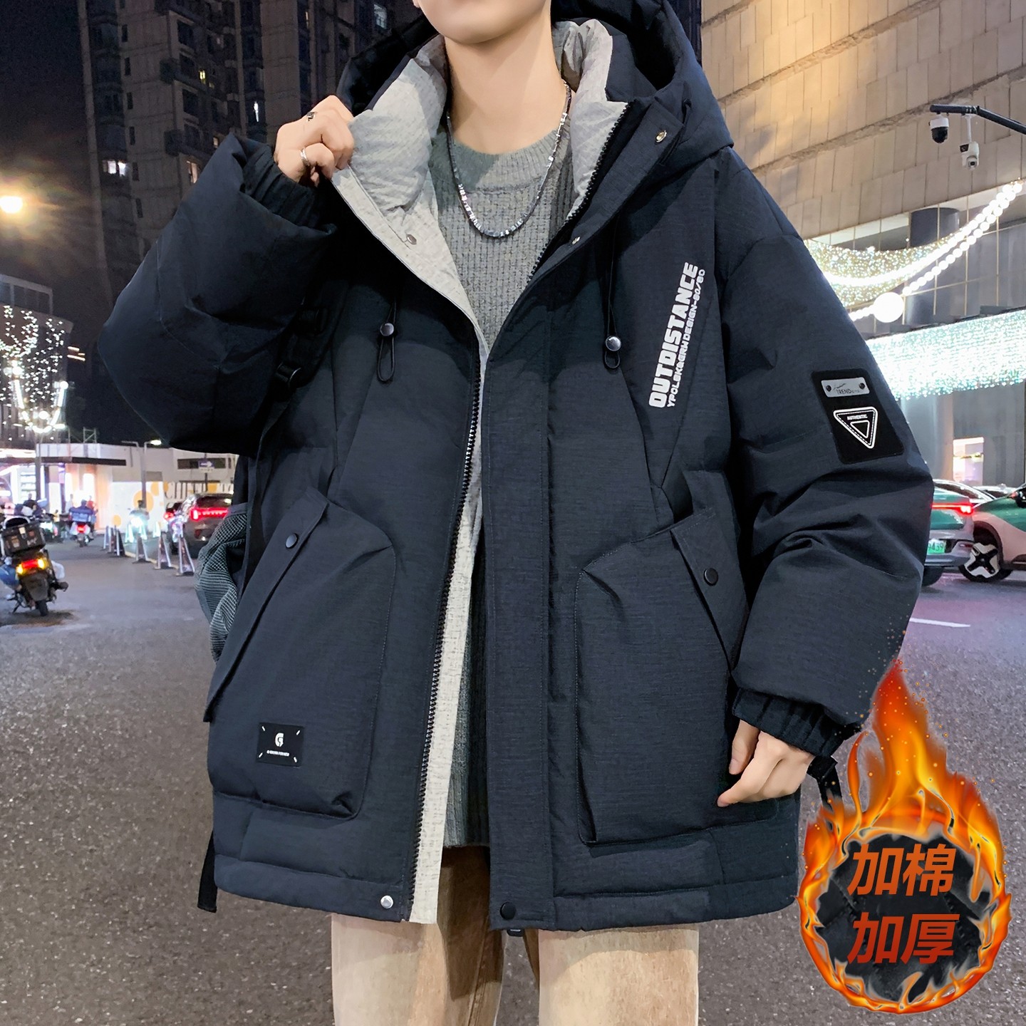 冬季外套棉衣男孩青少年初高中学生大童韩版潮流帅气加厚羽绒棉服,男装,棉衣,淘宝优惠券,粉丝福利购,淘宝优惠卷