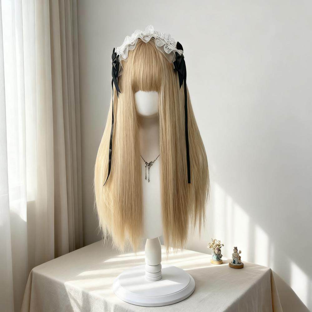 米白色假发女长发时尚女团长直发