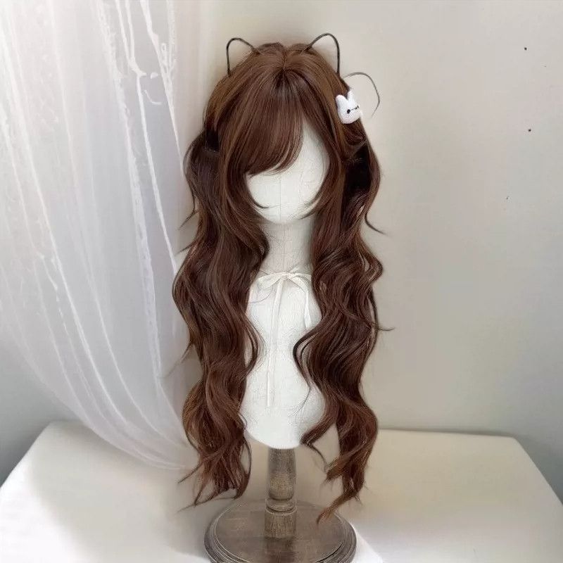 Lolita日系长卷仿真假发巧克力