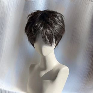 假发男生短发韩版微分碎盖男款自然蓬松男士学生新款仿真发全头套