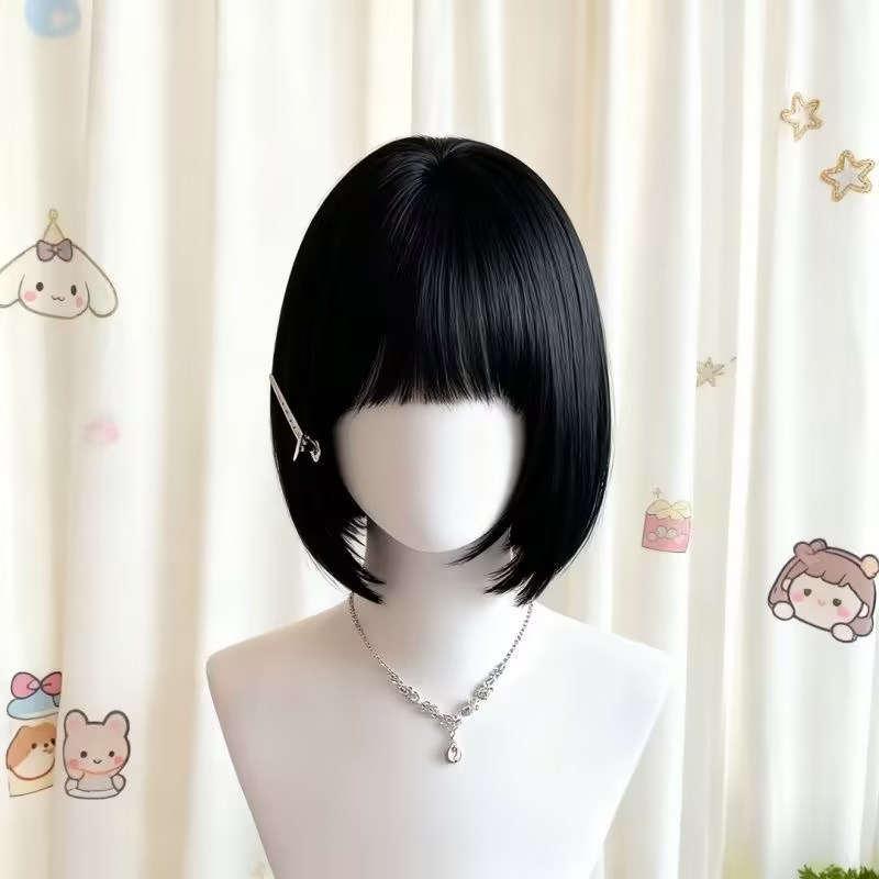 假发少女直发软萌可爱短发Bobo头