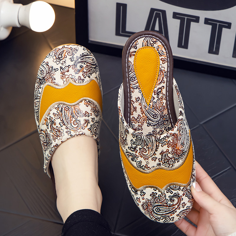 兵来将挡包头春秋真皮更衣室棉拖