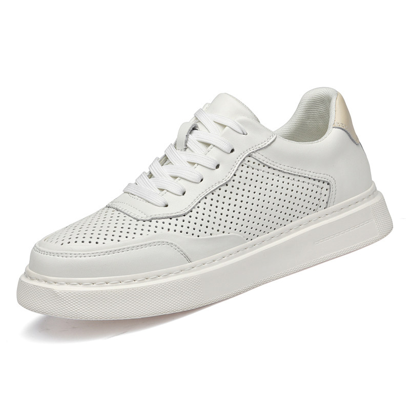 男厚底板鞋镂空透气孔洞洞松糕鞋手工复古小白鞋夏季运动鞋休闲鞋
