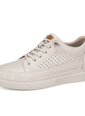 男女鞋板鞋春夏低帮牛皮面系带平底复古镂空透气孔大码手工休闲鞋