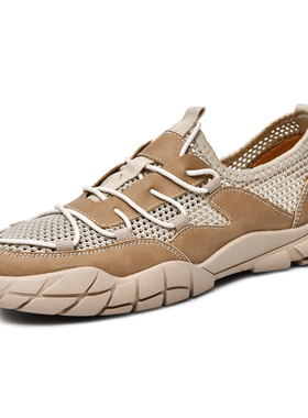 男鞋镂空透气孔网面鞋春夏低帮飞织运动休闲鞋跑步运动鞋时尚潮鞋