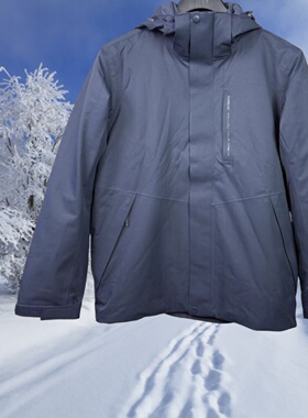 探路者男套绒冲锋衣三合一秋冬户外防风黑色外套TAWWAN91537-G01X