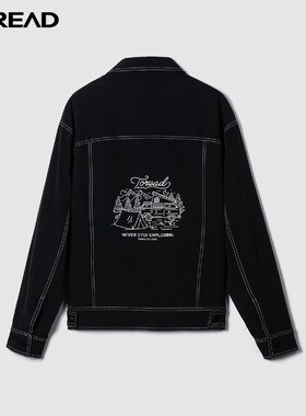 探路者春旅行外套男TAEK81509-G01X-G02X牛仔秋薄休闲衣后背图案