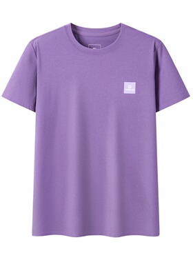 探路者2026新速干T恤女 户外透气显瘦紫白色短袖上衣TAJJAO82234