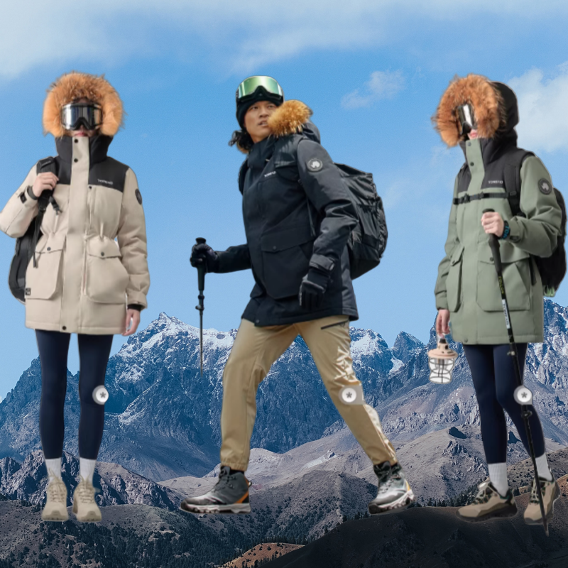 探路者派克服男冬季户外羽绒服