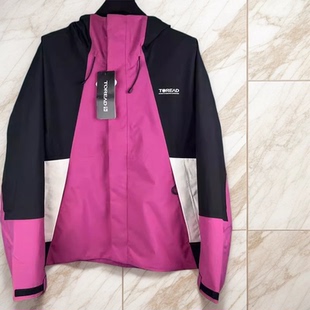 探路者女式冲锋衣春秋薄款网里衬TABBAM82366-L245白色\山影灰