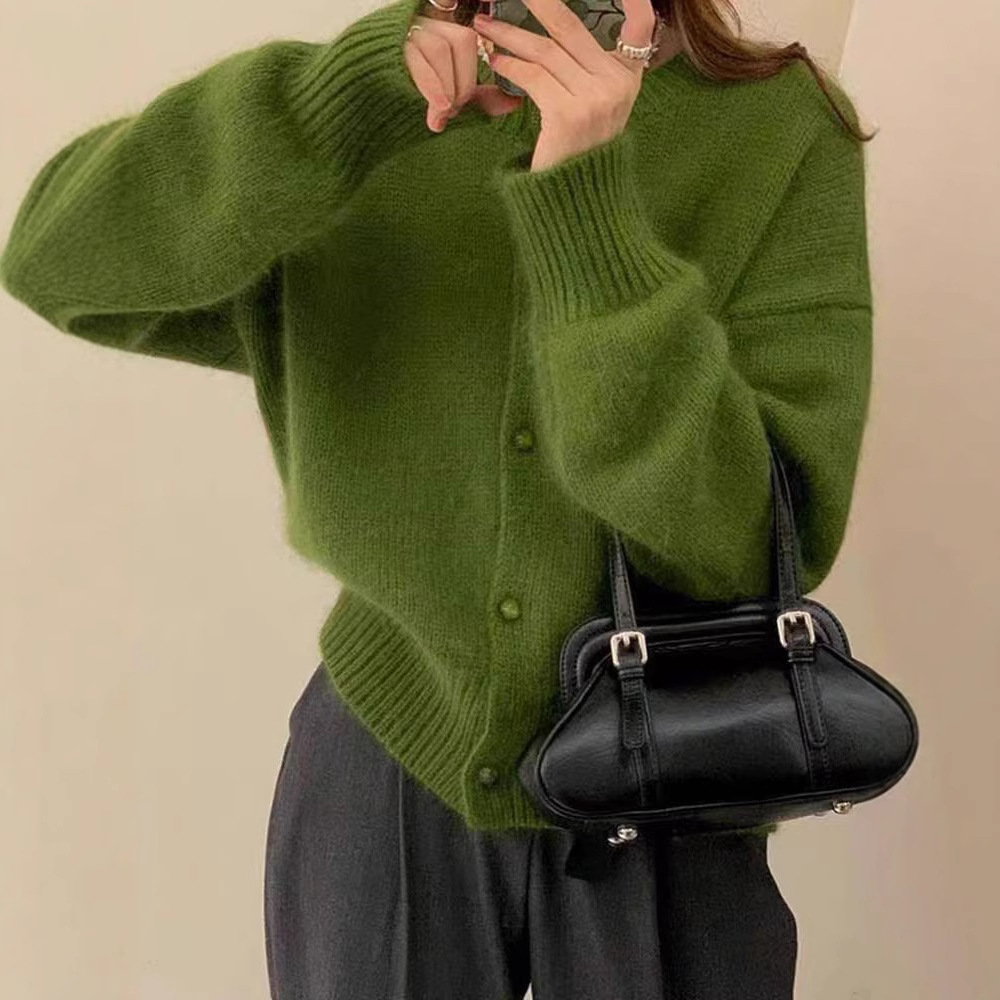 清河县秋杰羊绒制品有限公司新款秋冬圆领100羊毛衫外搭开衫女