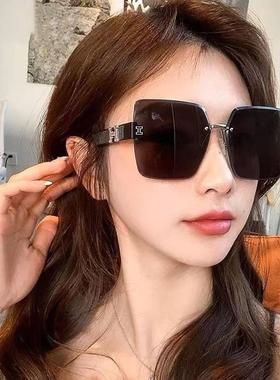 珍视光学2023新款无框切边墨镜女高级感网红方形大