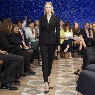 女修身 裤 显瘦通勤大气西服 套装 高级成衣定制全羊毛黑色一粒扣西装