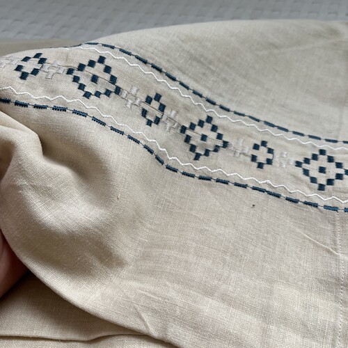 有折痕微瑕疵处理外贸尾单亚麻床单单件双人刺绣花睡单