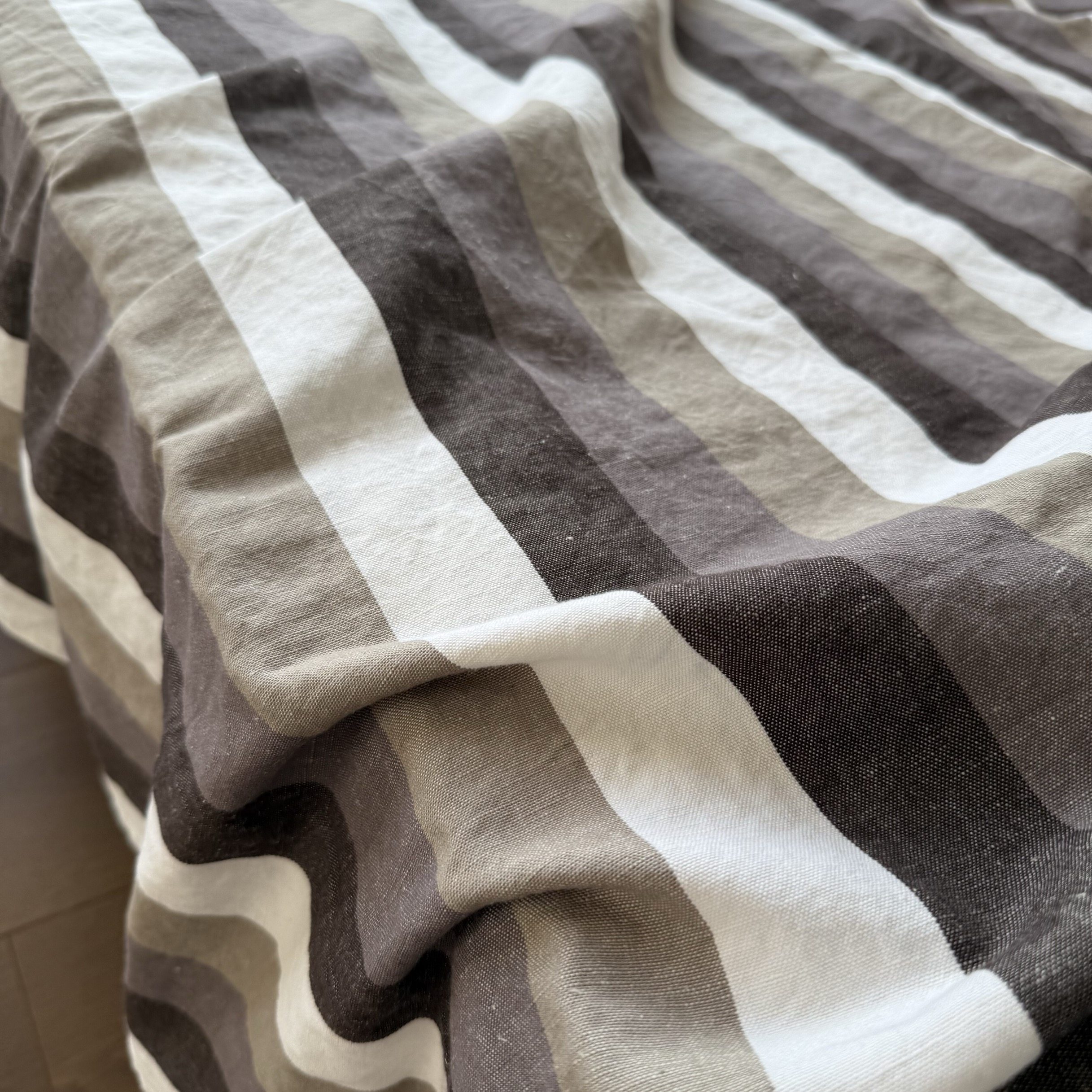 80%汉麻 20%棉 外贸尾单汉麻棉床单单件加厚色织条纹双人睡单清仓