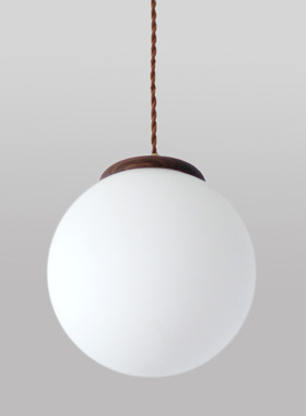 小毡帽吊灯实木新中式客厅灯禅意黑胡桃木现代简约餐厅卧室吧台灯