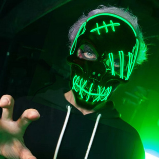 万圣节骷髅头恐怖搞怪死神鬼脸全脸发光面具狼人杀剧本杀派对面具