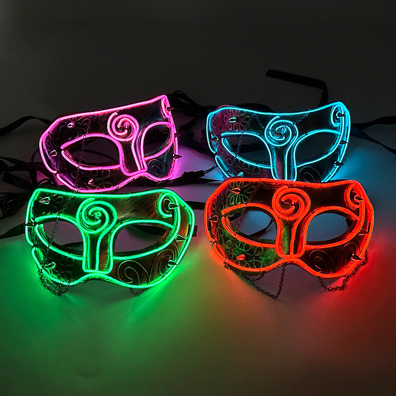 LED半脸面具复古齿轮cos遮脸