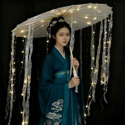 LED灯发光绸布伞汉服摄影道具