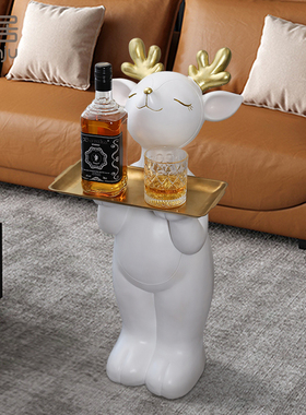 梅花鹿大型沙发网红轻奢风托盘