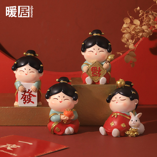 古风唐仕女自愈系小摆件创意家居客厅办公区桌面装饰品新年礼物女