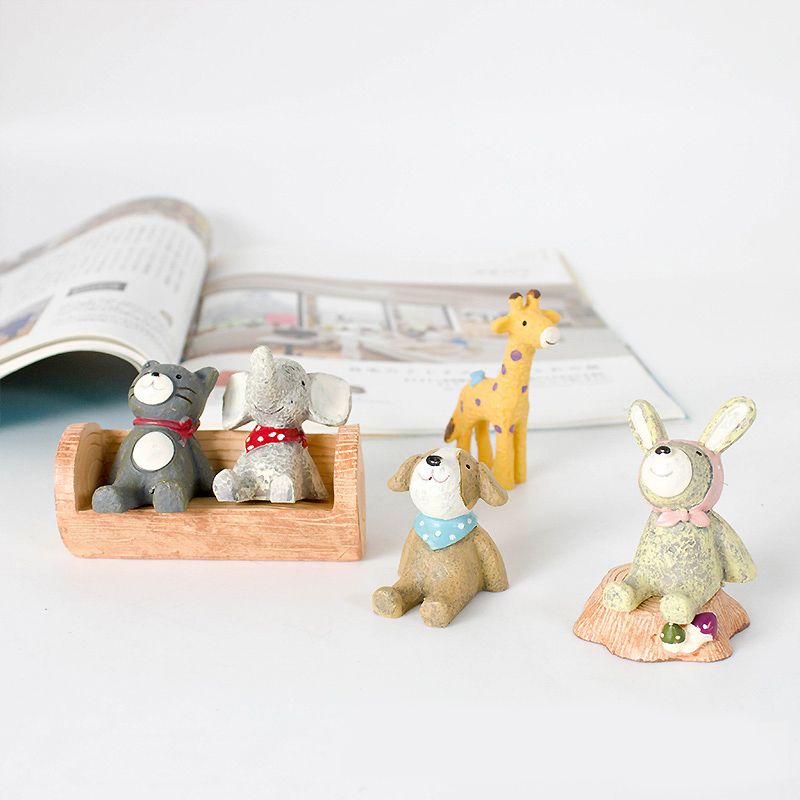 zakka仰望可爱风盆栽小动物摆件