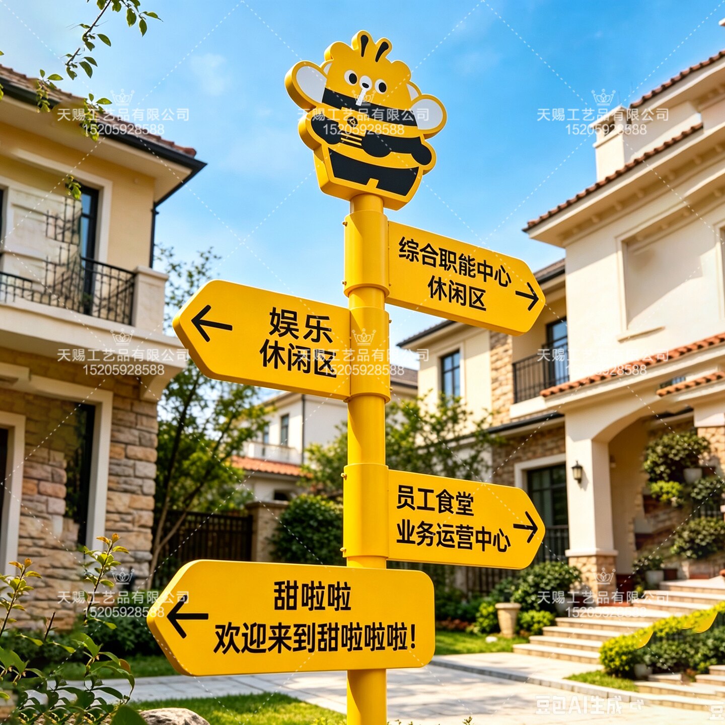 景区指示牌引路牌导向牌网红标识牌公园小区引导牌多向分流指示牌