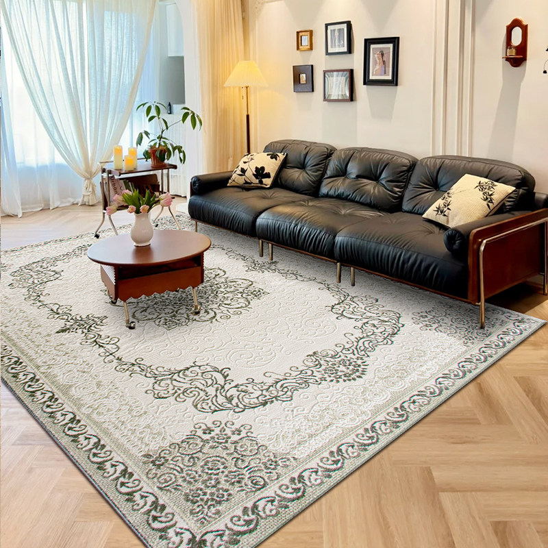 法式轻奢客厅地毯美式高级感沙发茶几毯卧室床边毯家用防滑地垫