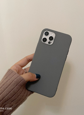 ins炭灰色小米11/10pro手机壳米cc9/9/8/6x磨砂红米k30/k20/note8