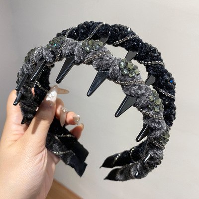 弗西FX细闪璀璨丝绒缠绕齿梳发箍繁星之夜发卡洗脸后戴式头箍