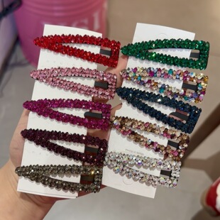 韩国东大门同款闪钻发夹立体工艺奢华水钻侧边夹刘海碎发掰掰发卡