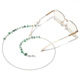 链条 口罩链 天然石 不易褪色手工眼镜链 双用金属 绿东陵 时尚