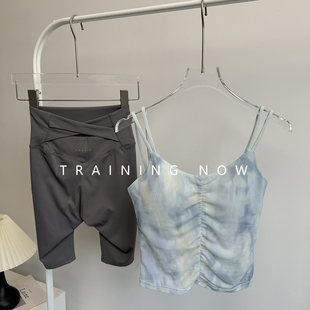 高级感跑步套装女夏一体式瑜伽文胸吊带专业健身房训练速干运动服