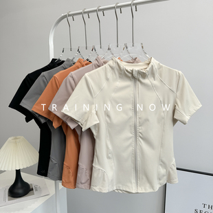 运动短袖女夏季健身房锻炼显瘦速干衣户外爬山跑步健身衣骑行服