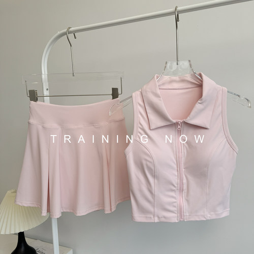 羽毛球套装女夏季网球运动一体式背心绝美高颜值专业晨跑瑜伽服