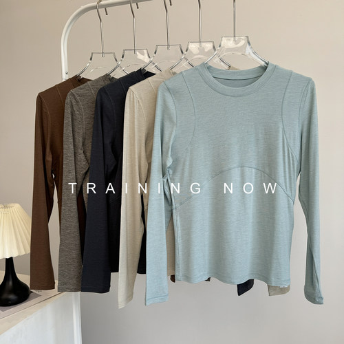 瑜伽服长袖女春季健身房锻炼晨跑