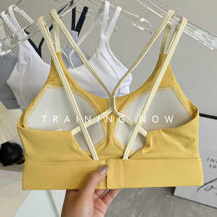 一体式 运动内衣女防震跑步健身背心外穿细带普拉提训练瑜伽服文胸