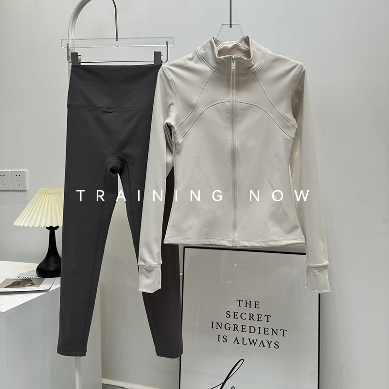 跑步运动套装女冬季加绒修身显瘦