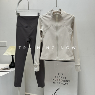 跑步运动套装女冬季加绒修身显瘦外套上衣户外骑行晨跑速干健身服