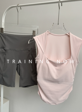 时尚健身套装女夏季一体式普拉提瑜伽背心专业速干运动训练晨跑服