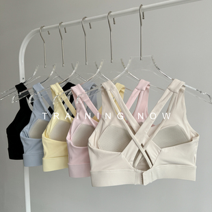 高强度运动文胸女一体式美背瑜伽内衣防震防下垂跑步聚拢健身背心