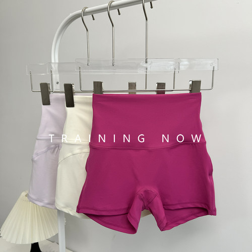 瑜伽短裤女夏高腰提臀跑步运动骑行裤外穿普拉提训练服健身三分裤