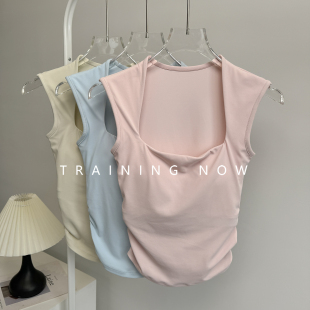 瑜伽服背心女夏修身 显瘦运动速干文胸外穿遮副乳健身专业晨跑套装