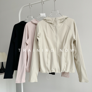 宽松连帽运动外套女秋冬专业健身晨跑步速干衣高端瑜伽服夹克开衫