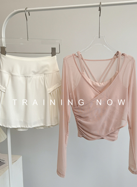 运动套装女夏季新款高级感专业训练瑜伽服时尚羽毛球网球健身短裙